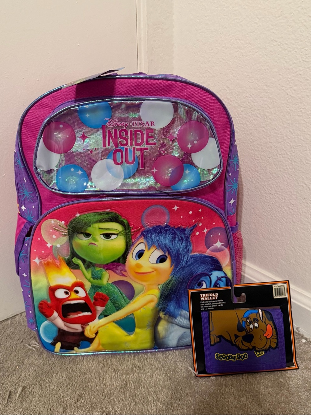 Vintage Y2K 16inch Disney Inside Out Backpack with Free Wallet